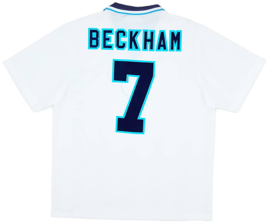 1995-97 England Home Shirt Beckham #7 - 8/10 - (XL)