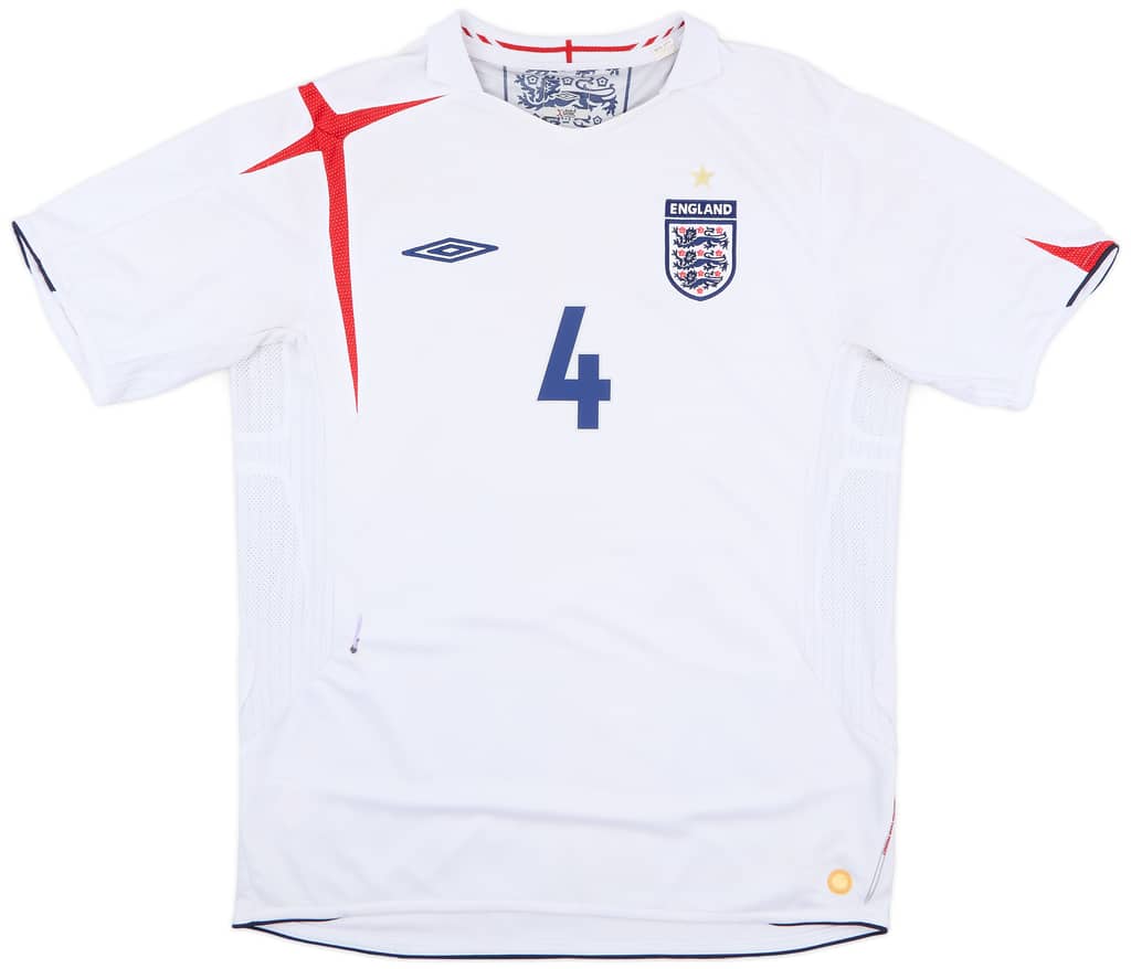 2005-07 England Home Shirt Gerrard #4 - 5/10 - (L)