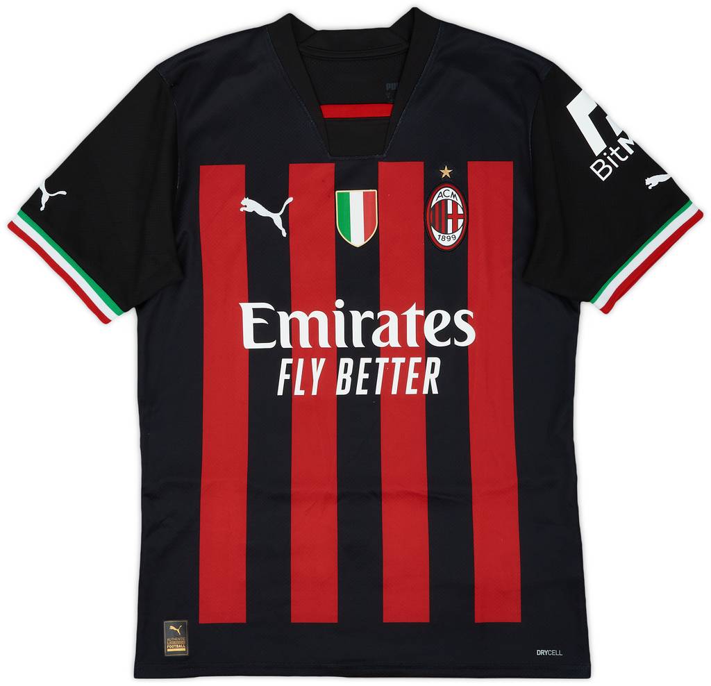 2022-23 AC Milan Home Shirt Theo #19 - 9/10 - (S)