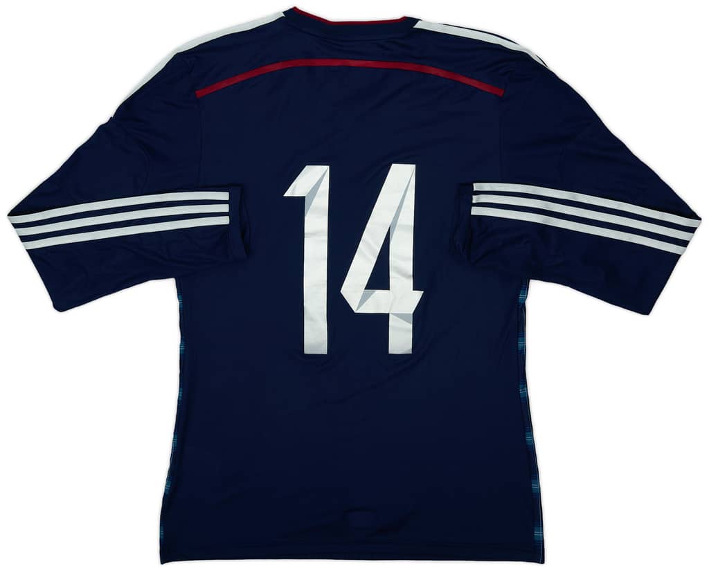 2014-15 Scotland Player Issue Home L/S Shirt #14 - 9/10 - (M)