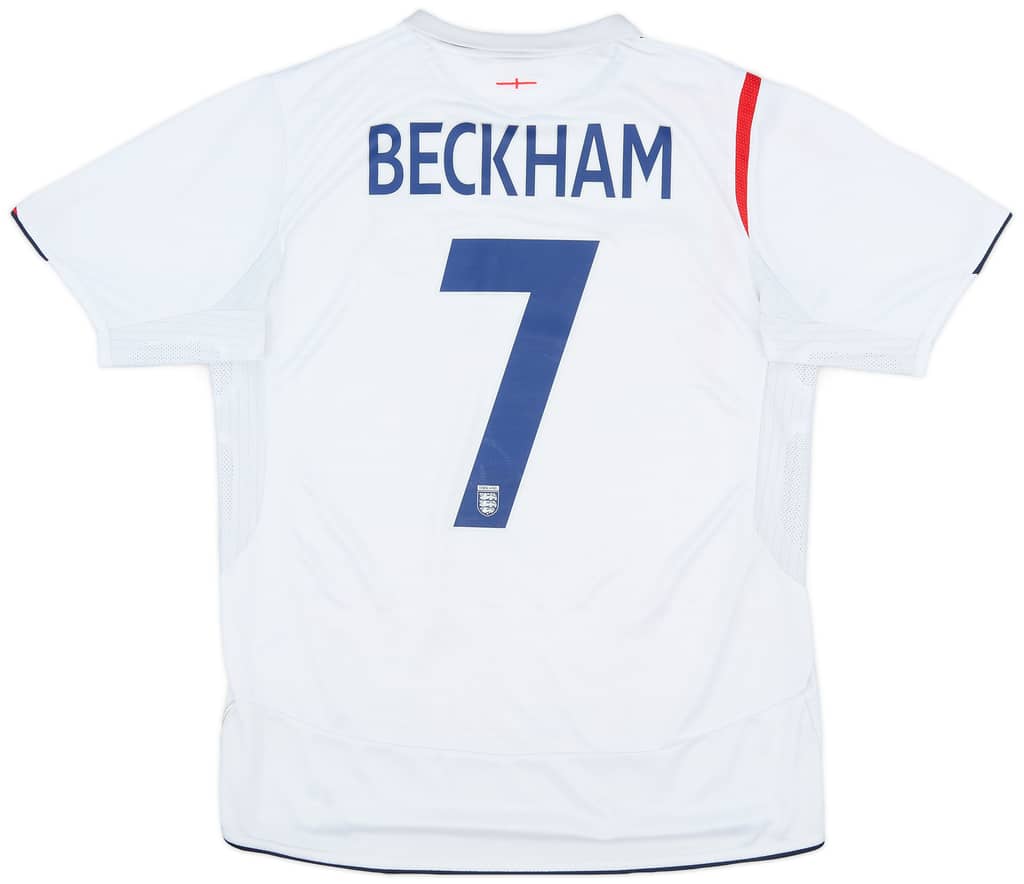 2005-07 England Home Shirt Beckham #7 - 6/10 - (L)