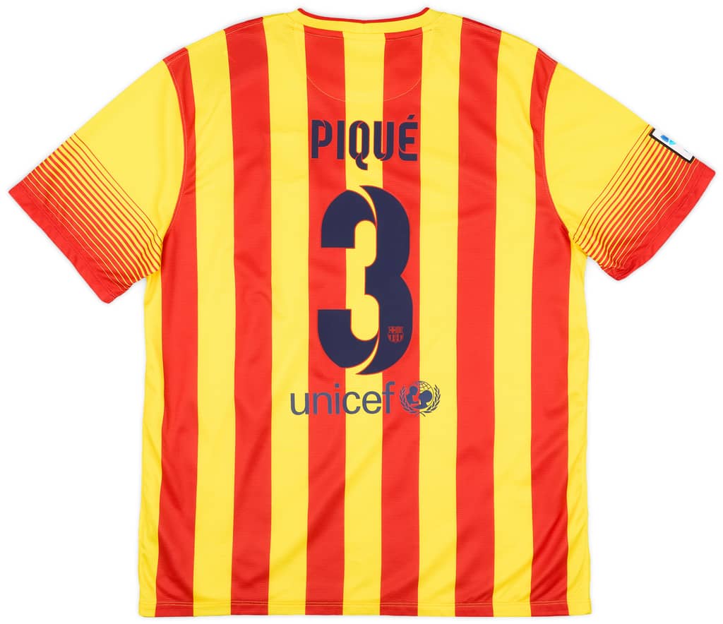 2013-14 Barcelona Away Shirt Pique #3 (XL)