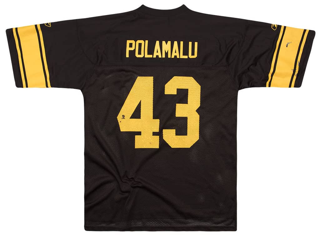 2008-11 Pittsburgh Steelers Polamalu #43 Reebok On Field Jersey (Alternate) L