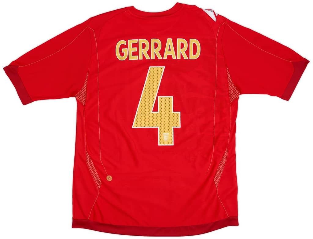 2006-08 England Away Shirt Gerrard #4 - 7/10 - (L)