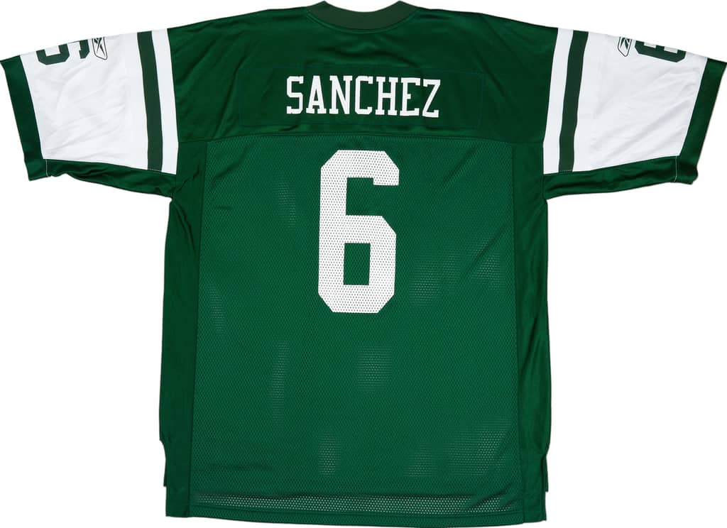 2009-11 New York Jets Sanchez #6 Reebok On Field Home Jersey (Excellent) XL