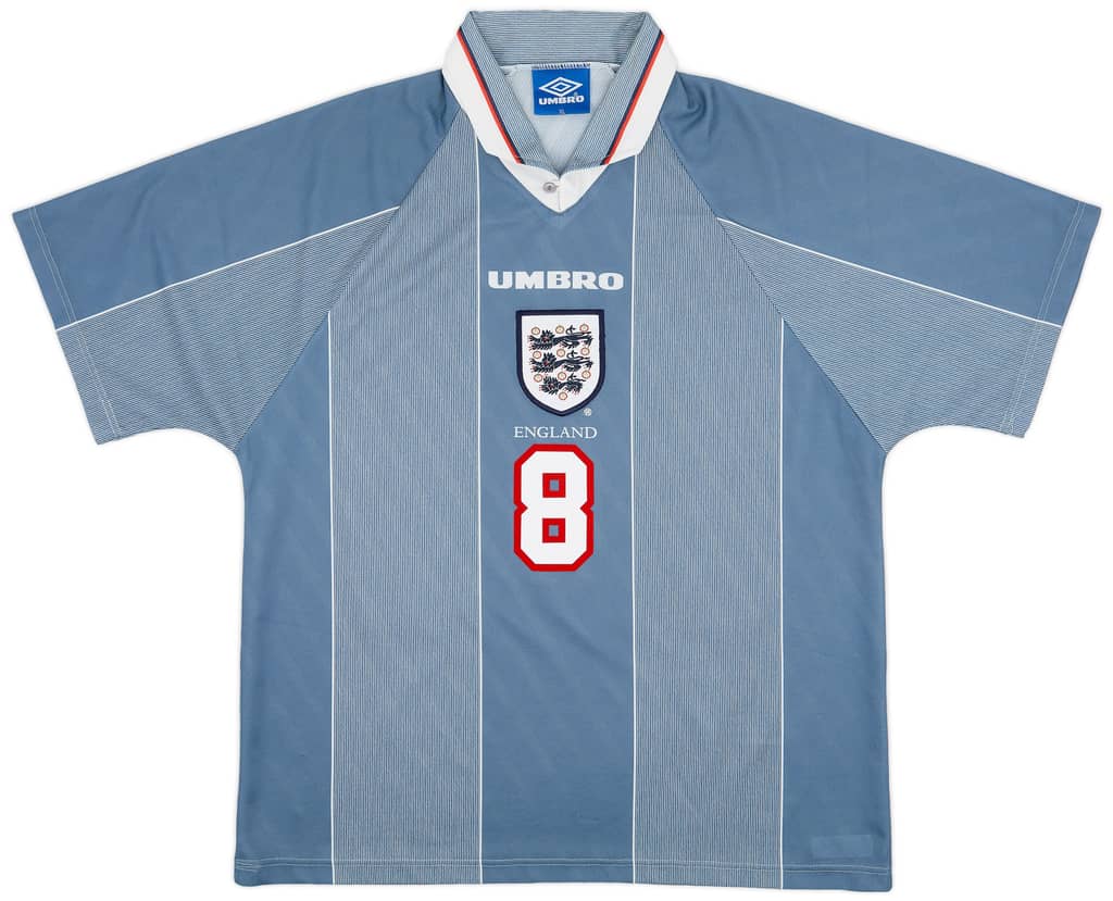 1996-97 England Away Shirt Gascoigne #8 - 9/10 - (XL)