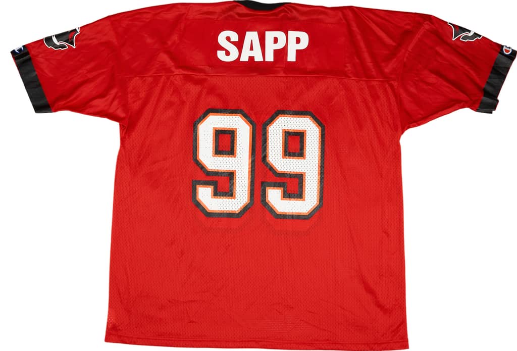 1997-00 Tampa Bay Buccaneers Sapp #99 Champion Home Jersey (Very Good) XXL