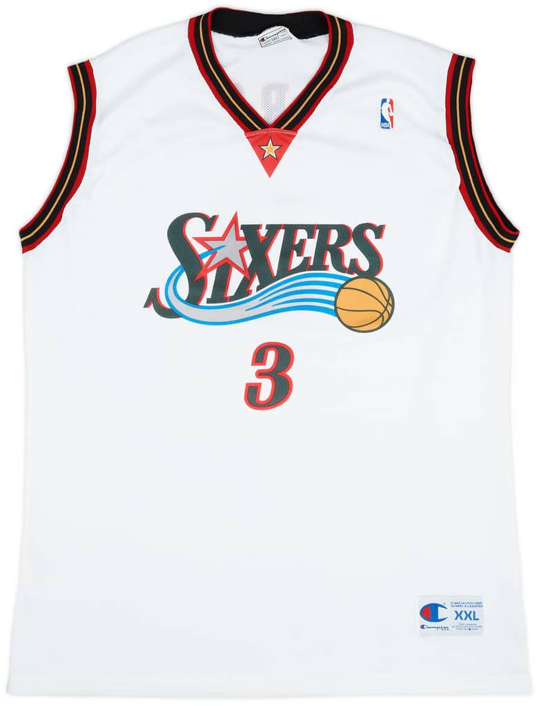 2000-06 Philadelphia 76ers Iverson #3 Champion Home Jersey (Very Good) XXL