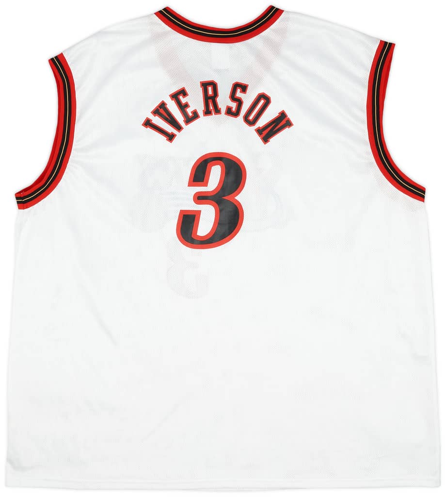 2000-02 Philadelphia 76ers Iverson #3 Champion Home Jersey (Excellent) XXL