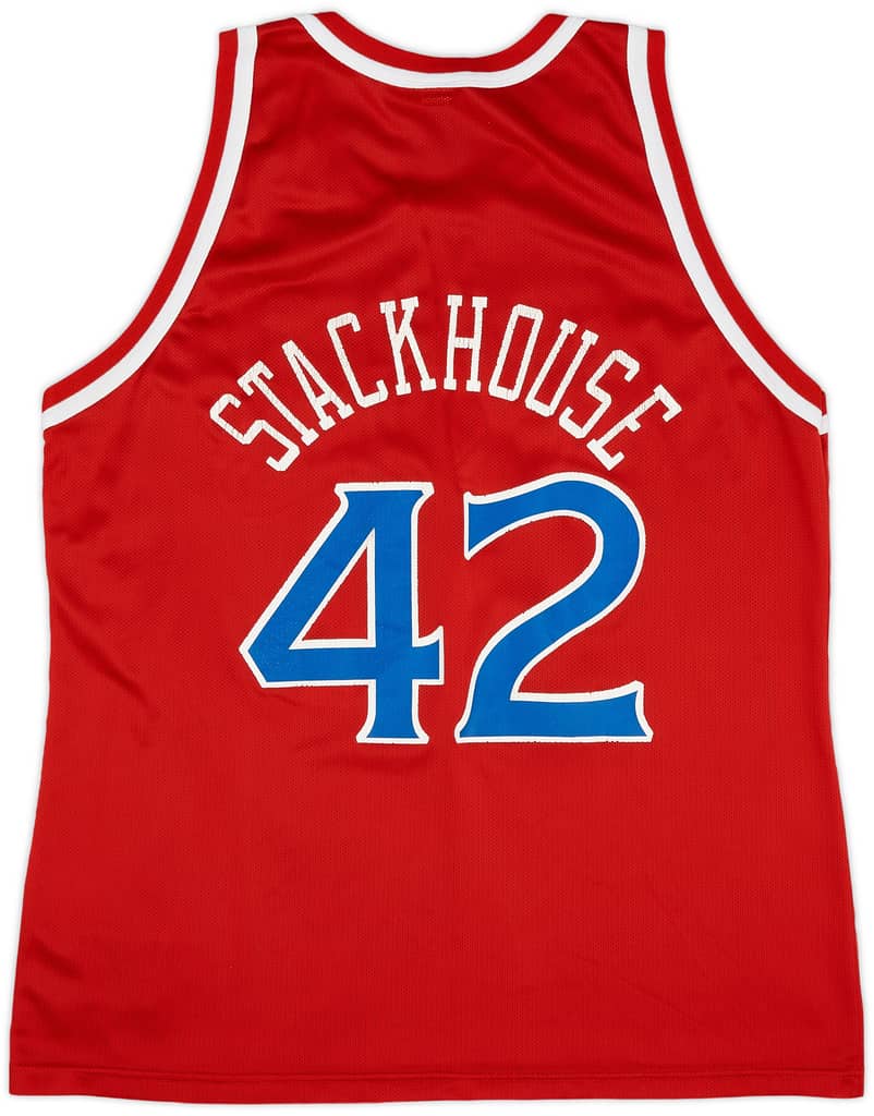 1995-97 Philadelphia 76ers Stackhouse #42 Champion Away Jersey (Very Good) XL