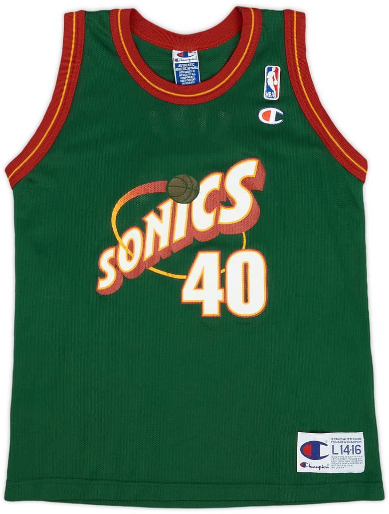 1995-97 Seattle SuperSonics Kemp #40 Champion Away Jersey (Good) L.Kids