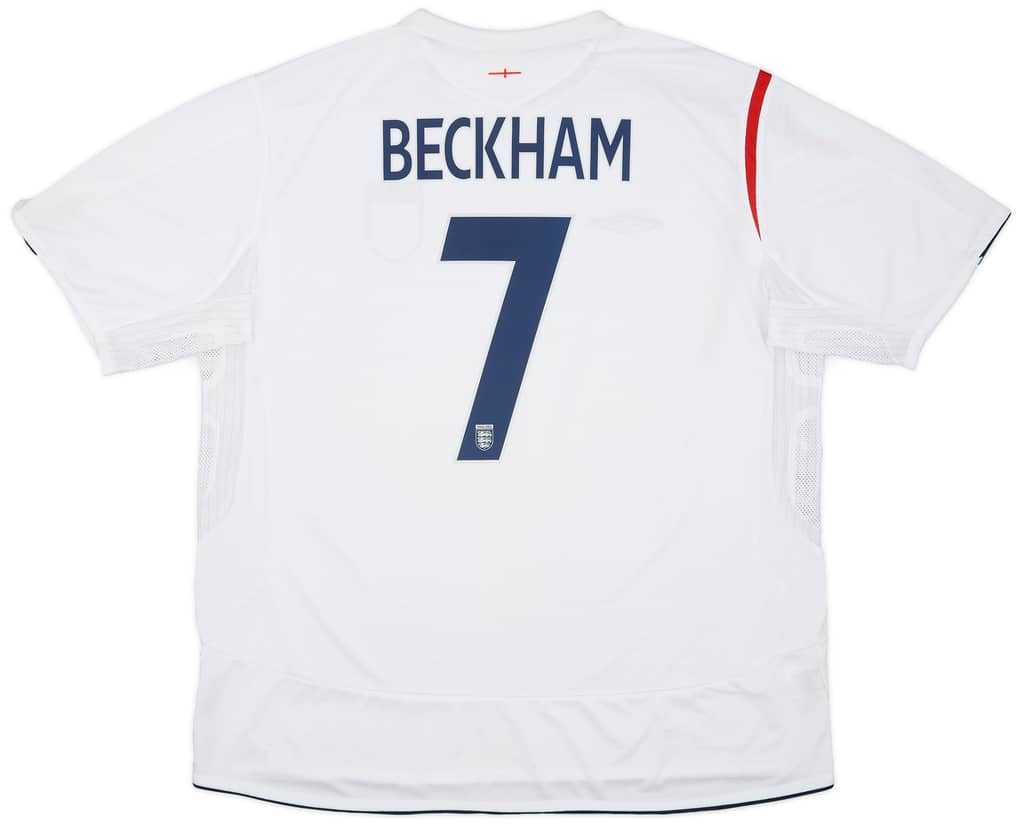 2005-07 England Home Shirt Beckham #7 - 6/10 - (3XL)
