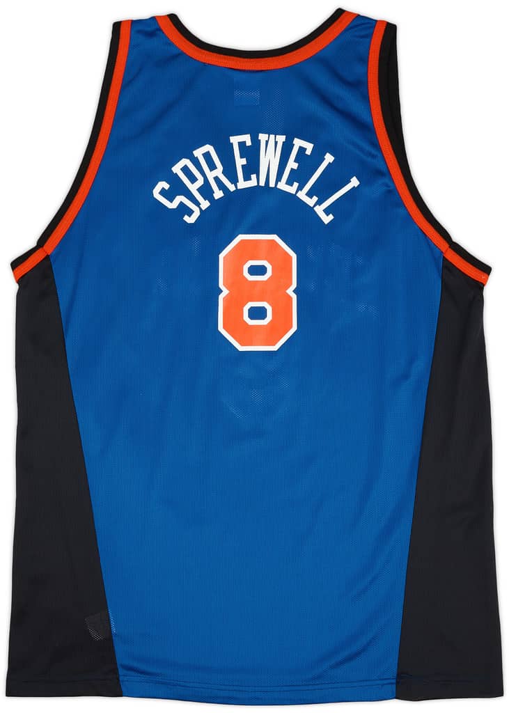 1998-01 New York Knicks Sprewell #8 Champion Away Jersey (Excellent) XL