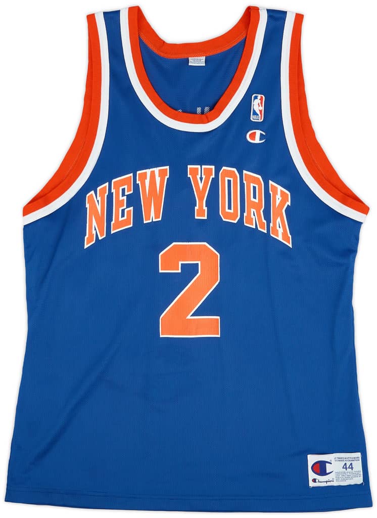 1996-97 New York Knicks Johnson #2 Champion Away Jersey (Very Good) L
