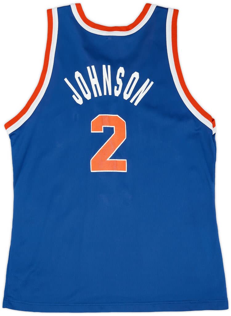1996-97 New York Knicks Johnson #2 Champion Away Jersey (Very Good) L