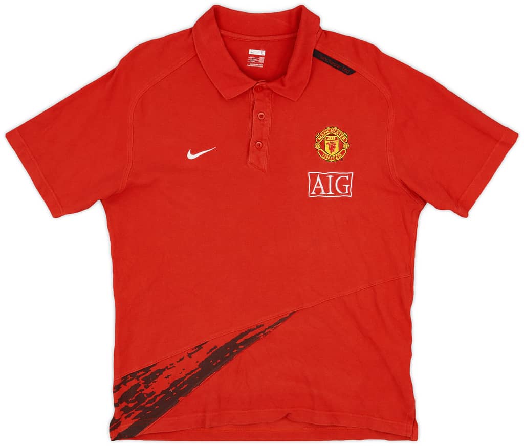 2007-08 Manchester United Nike Polo Shirt - 9/10 - (L)