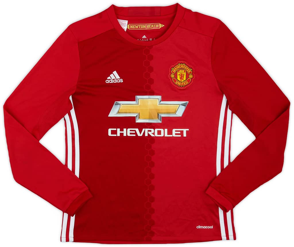 2016-17 Manchester United Home L/S Shirt - 8/10 - (M.Boys)