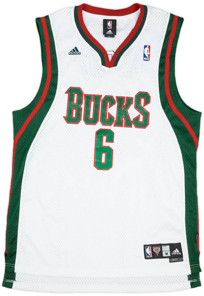 2006-10 Milwaukee Bucks Bogut #6 adidas Swingman Home Jersey (Very Good) M