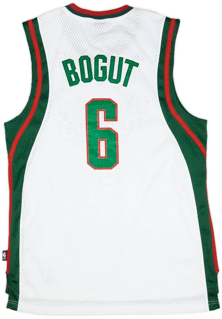 2006-10 Milwaukee Bucks Bogut #6 adidas Swingman Home Jersey (Very Good) M