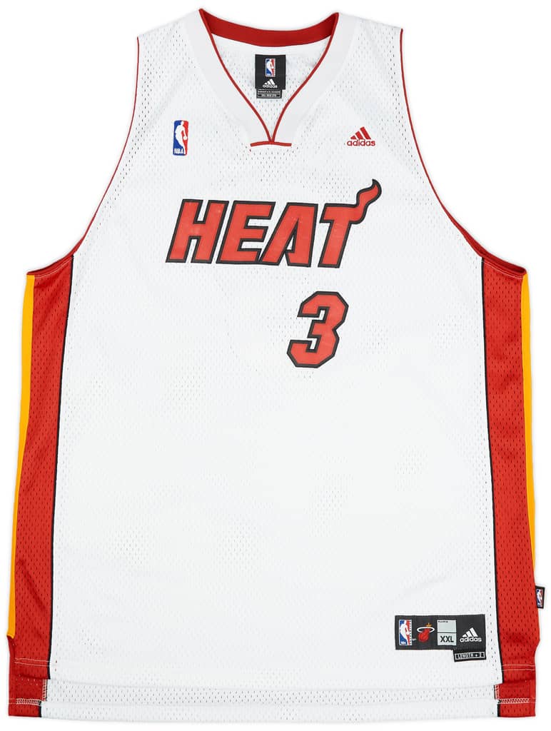 2006-10 Miami Heat Wade #3 adidas Swingman Home Jersey (Very Good) XXL