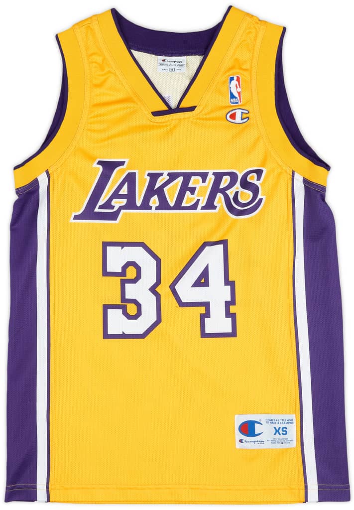 1999-04 LA Lakers O'Neal #34 Champion Home Jersey (Very Good) XS