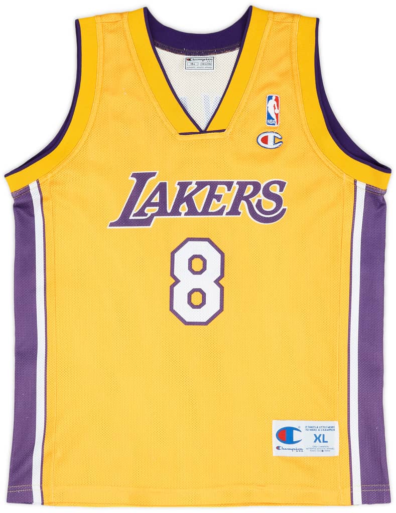 1999-06 LA Lakers Bryant #8 Champion Home Jersey (Excellent) XL.Kids