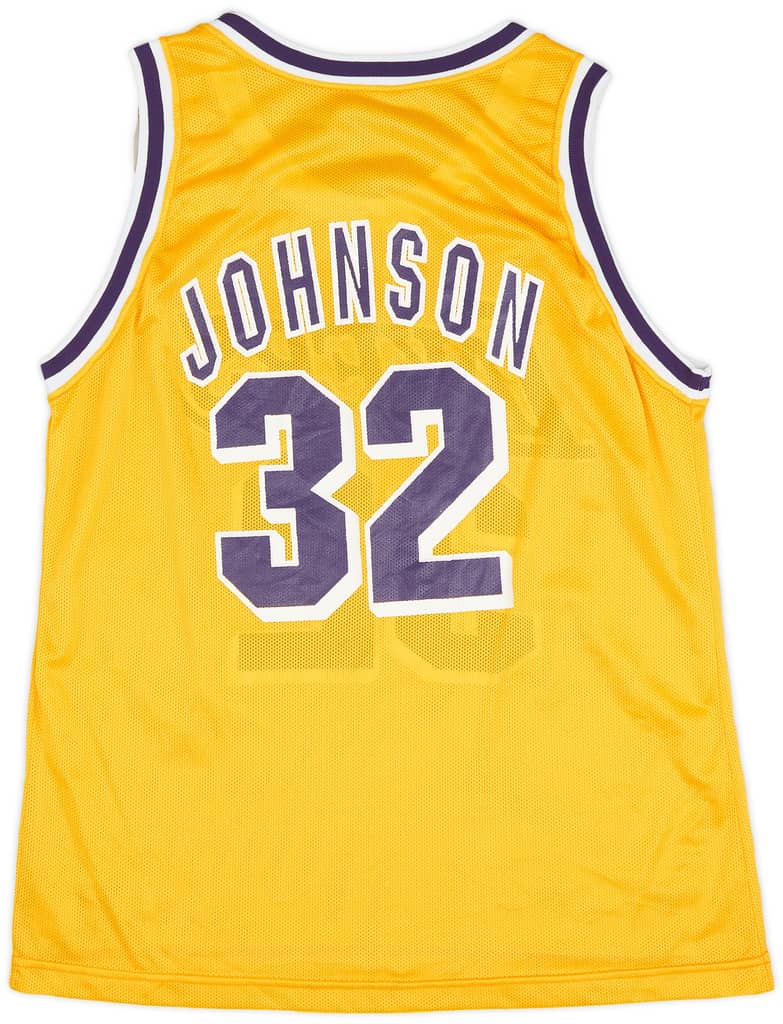 1991 LA Lakers Johnson #32 Champion Home Jersey (Very Good) L