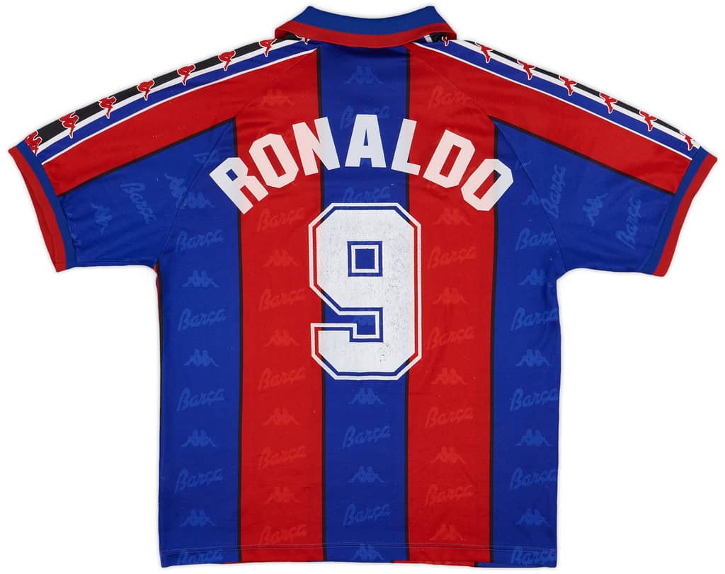 1995-97 Barcelona Home Shirt Ronaldo #9 - 6/10 - (M)