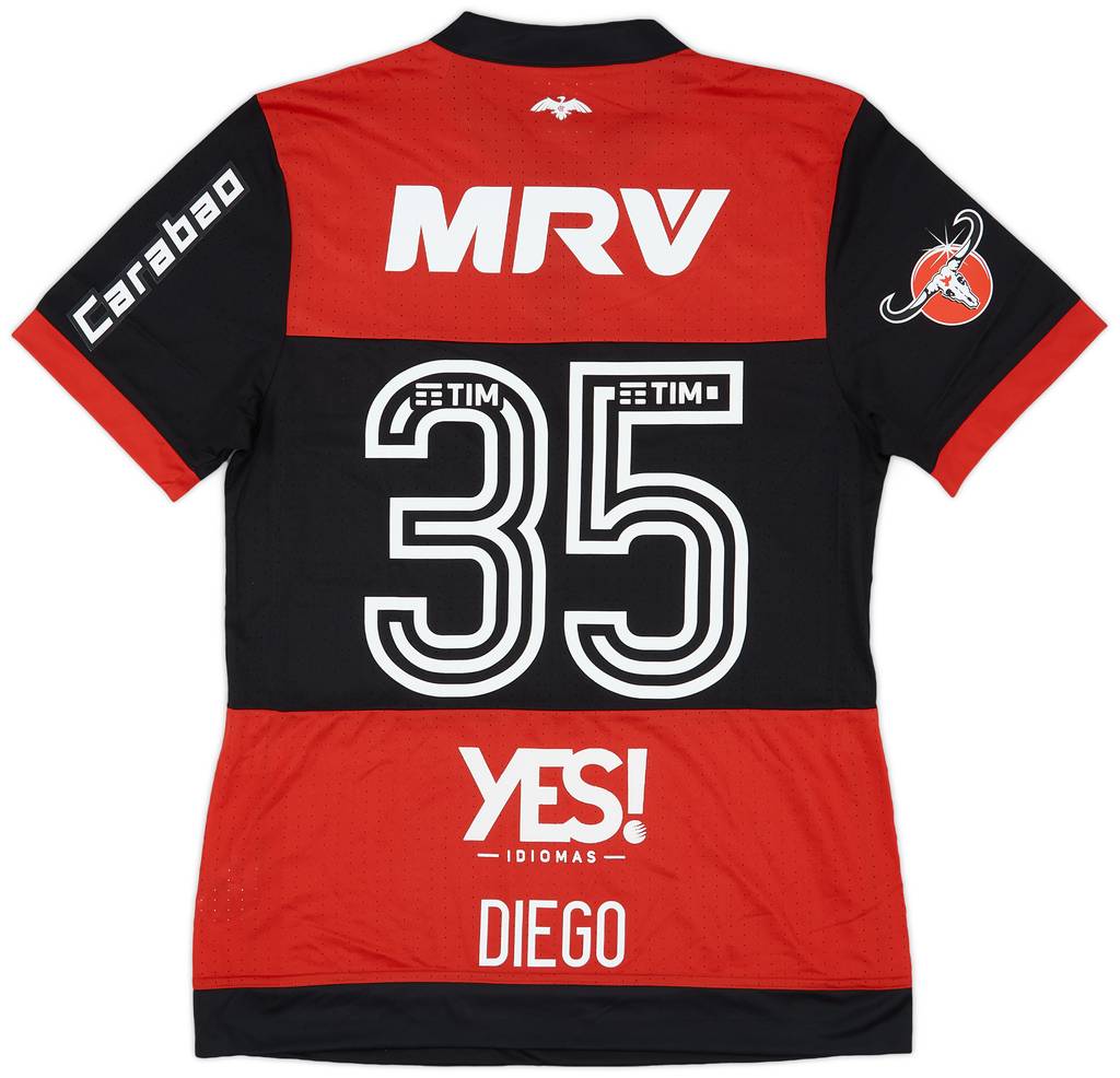 2017 Flamengo Match Issue Signed Home Shirt Diego #35