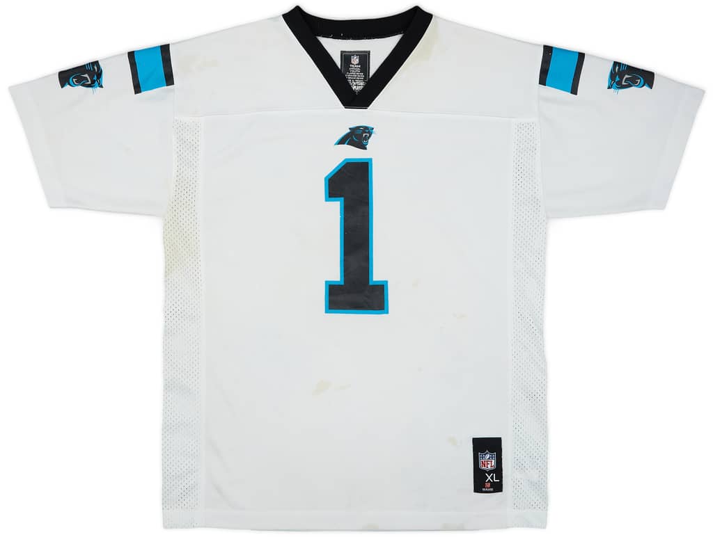 2012-16 Carolina Panthers Newton #1 NFL Replica Away Jersey - 5/10 - (XL.Boys)