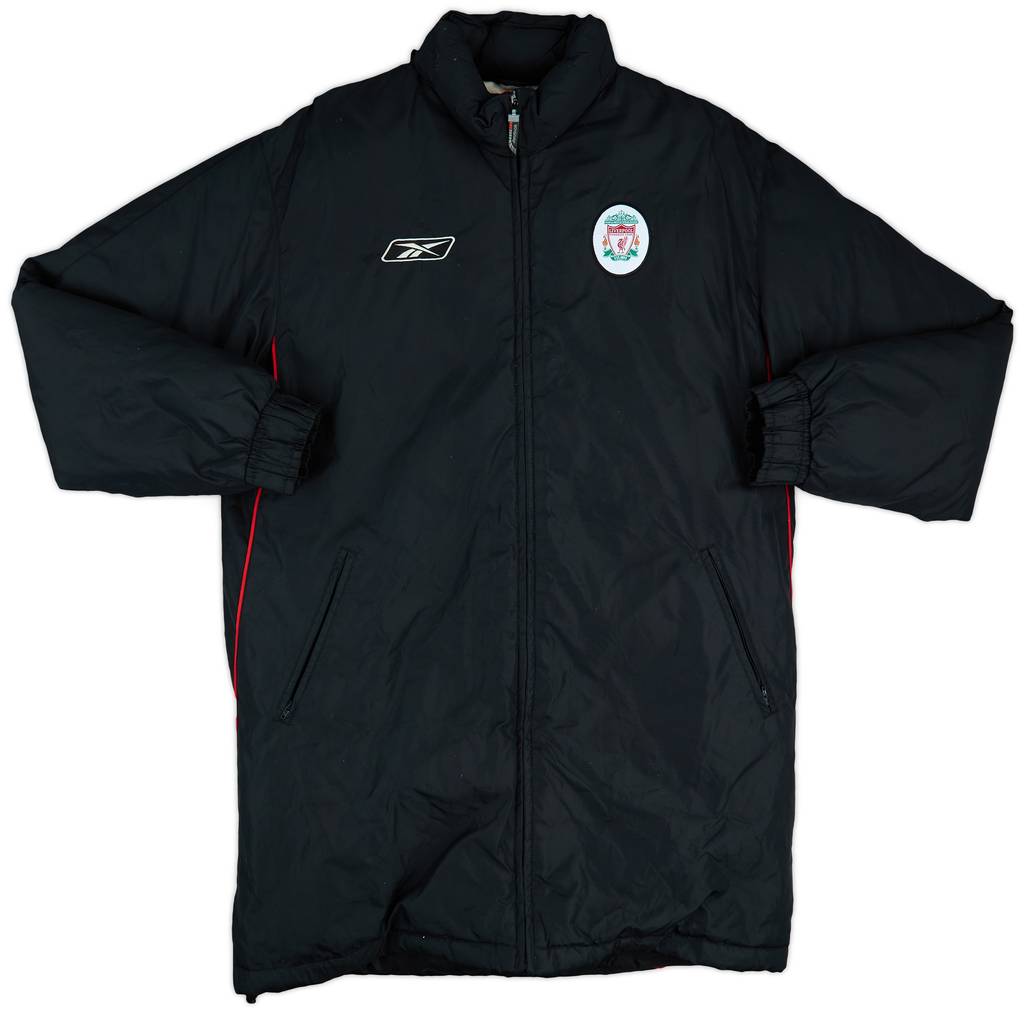 2003-04 Liverpool Reebok Hooded Padded Bench Coat - 9/10 - (S)