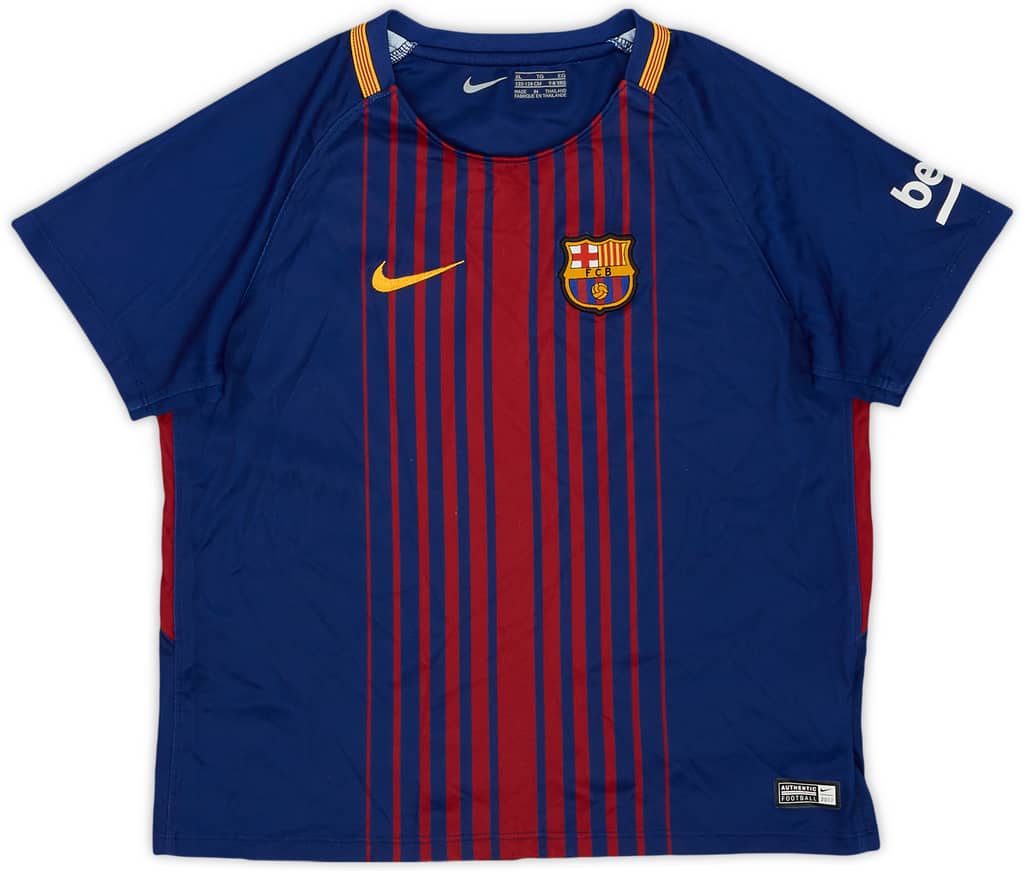 2017-18 Barcelona Home Shirt - 8/10 - (7-8 Years)