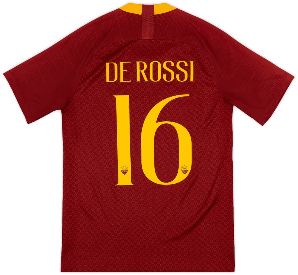 2018-19 Roma Home Shirt De Rossi #16 - 10/10 - (S)