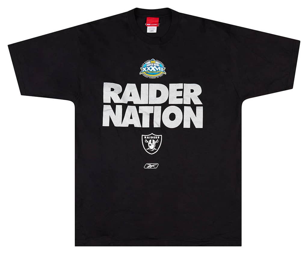 2003 Oakland Raiders Super Bowl XXXVII Reebok Graphic Tee L