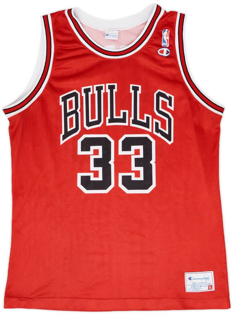 1991-98 Chicago Bulls Pippen #33 Champion Away Jersey - 8/10 - (XL)