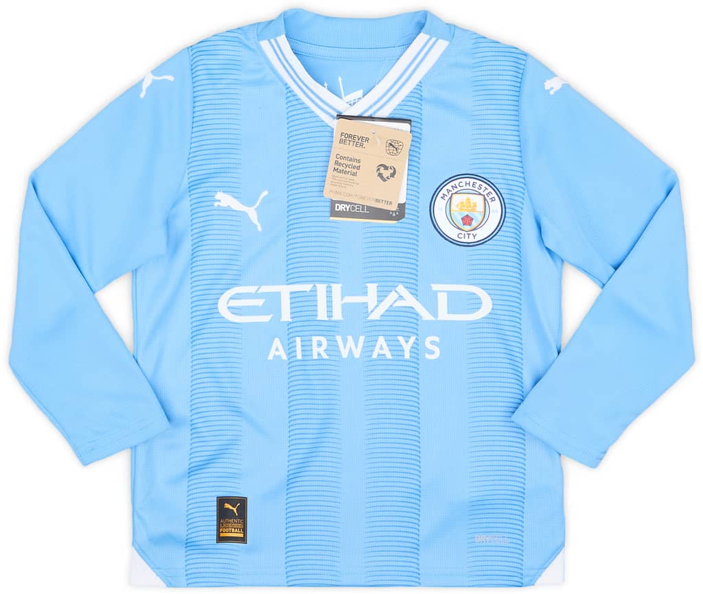 2023-24 Manchester City Home L/S Shirt (5-6 Years)