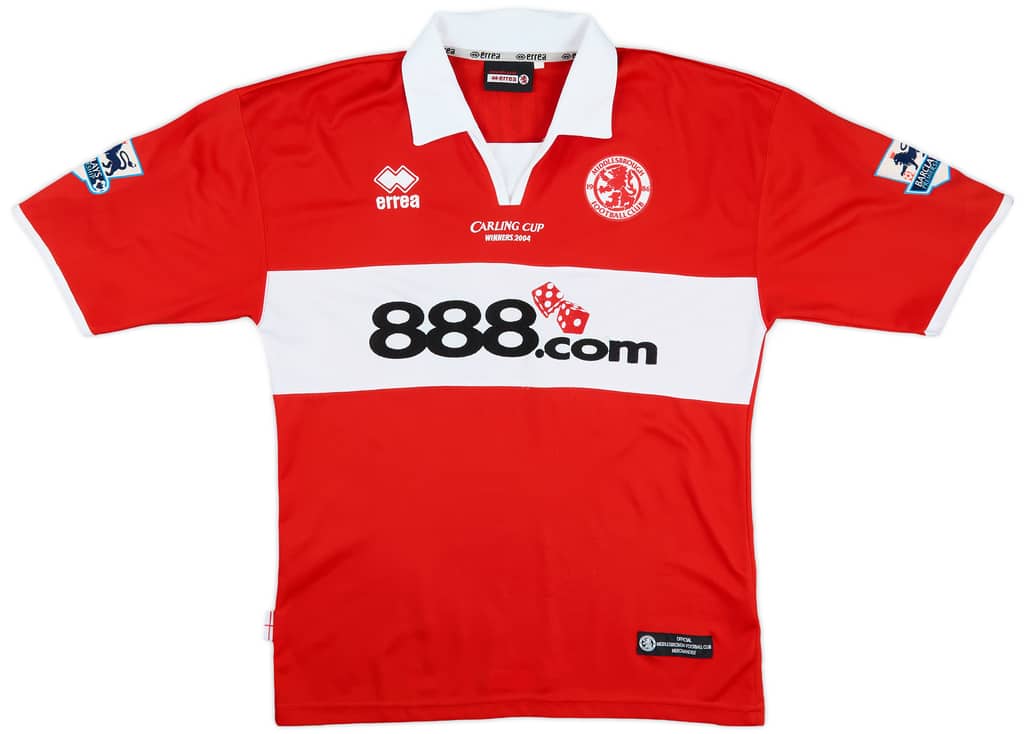 2004-05 Middlesbrough Carling Cup Winners Home Shirt Queudrue #3 - 8/10 - (S)