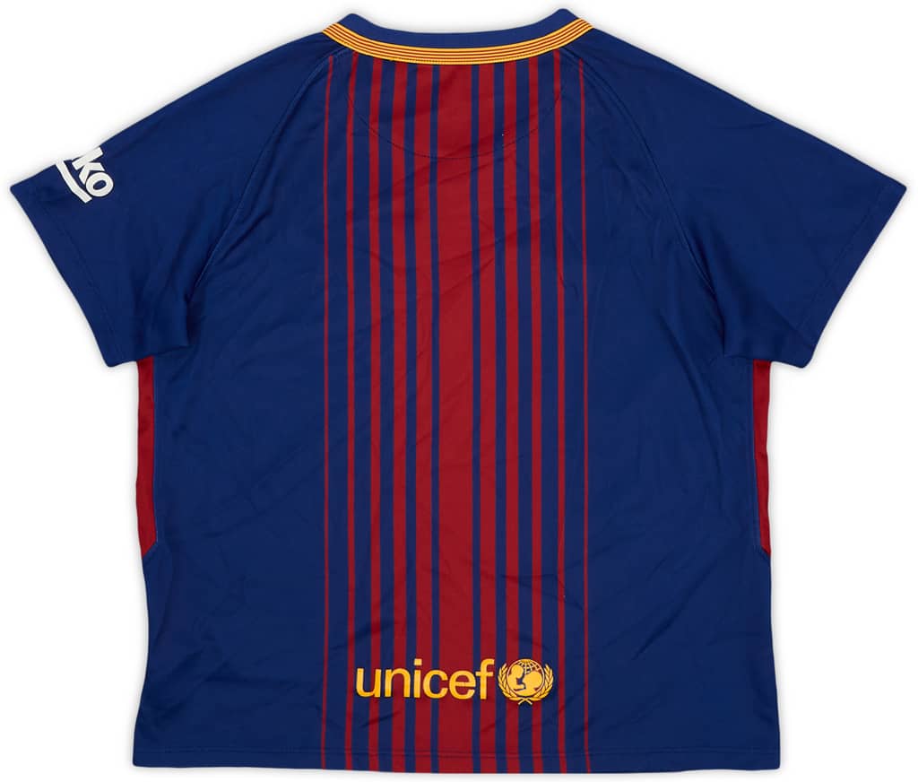 2017-18 Barcelona Home Shirt - 8/10 - (7-8 Years)