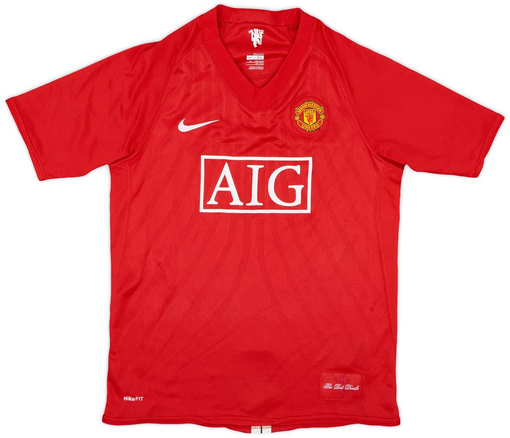 2007-09 Manchester United Home Shirt - 9/10 - (XL.Boys)
