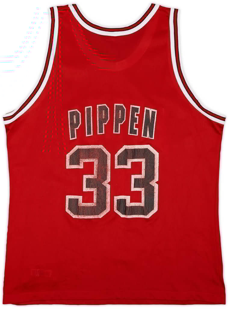 1995-98 Chicago Bulls Pippen #33 Champion Away Jersey - 5/10 - (XL)