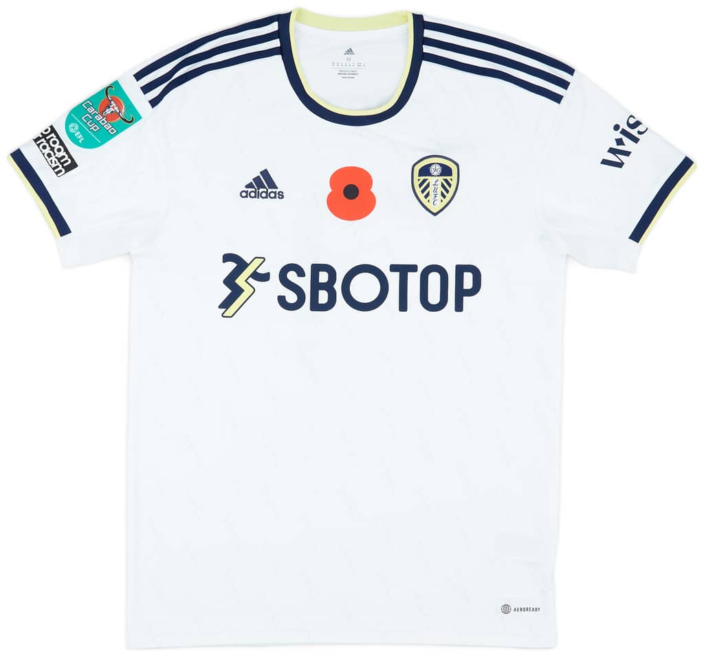 2022-23 Leeds Match Issue Carabao Cup Home Shirt Aaronson #7