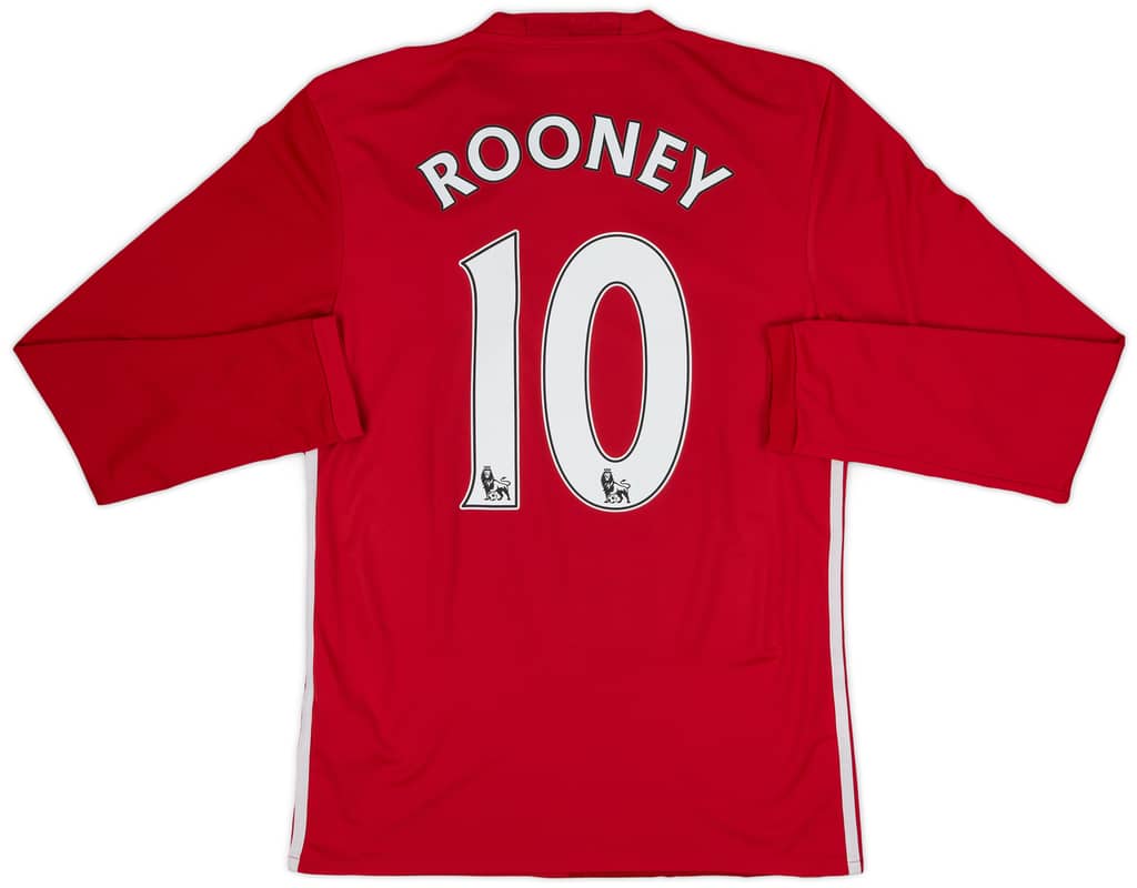 2016-17 Manchester United Home L/S Shirt Rooney #10 - 6/10 - (S)