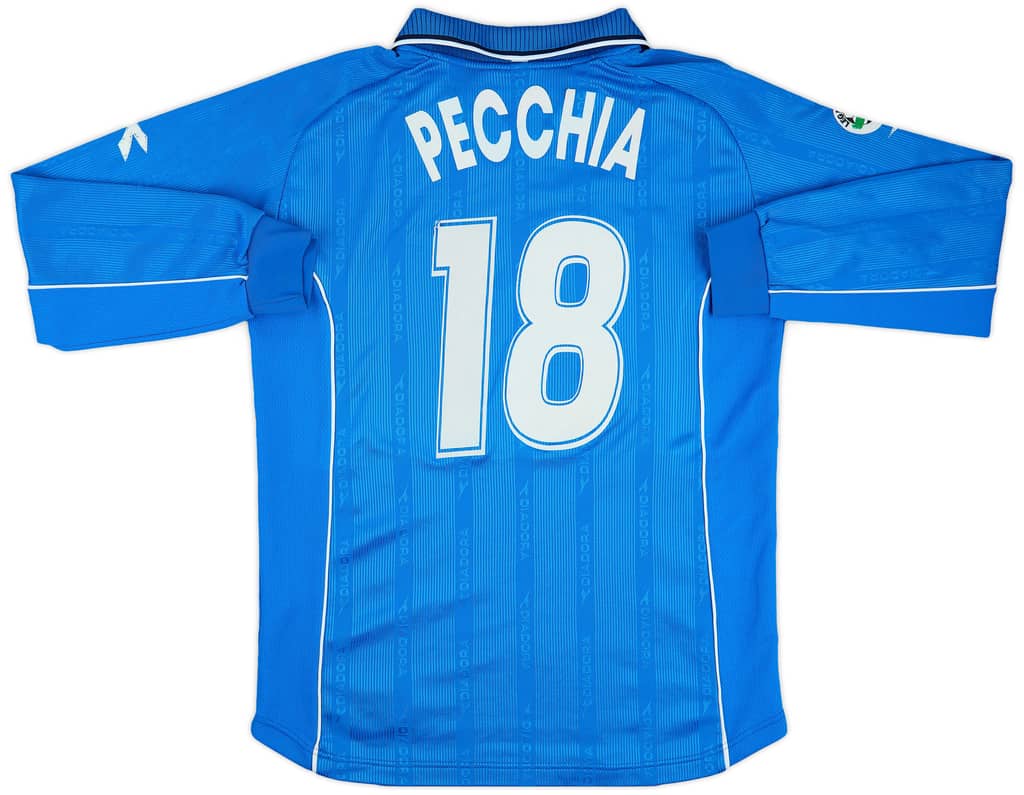 2000-01 Napoli Match Issue Home L/S Shirt Pecchia #18