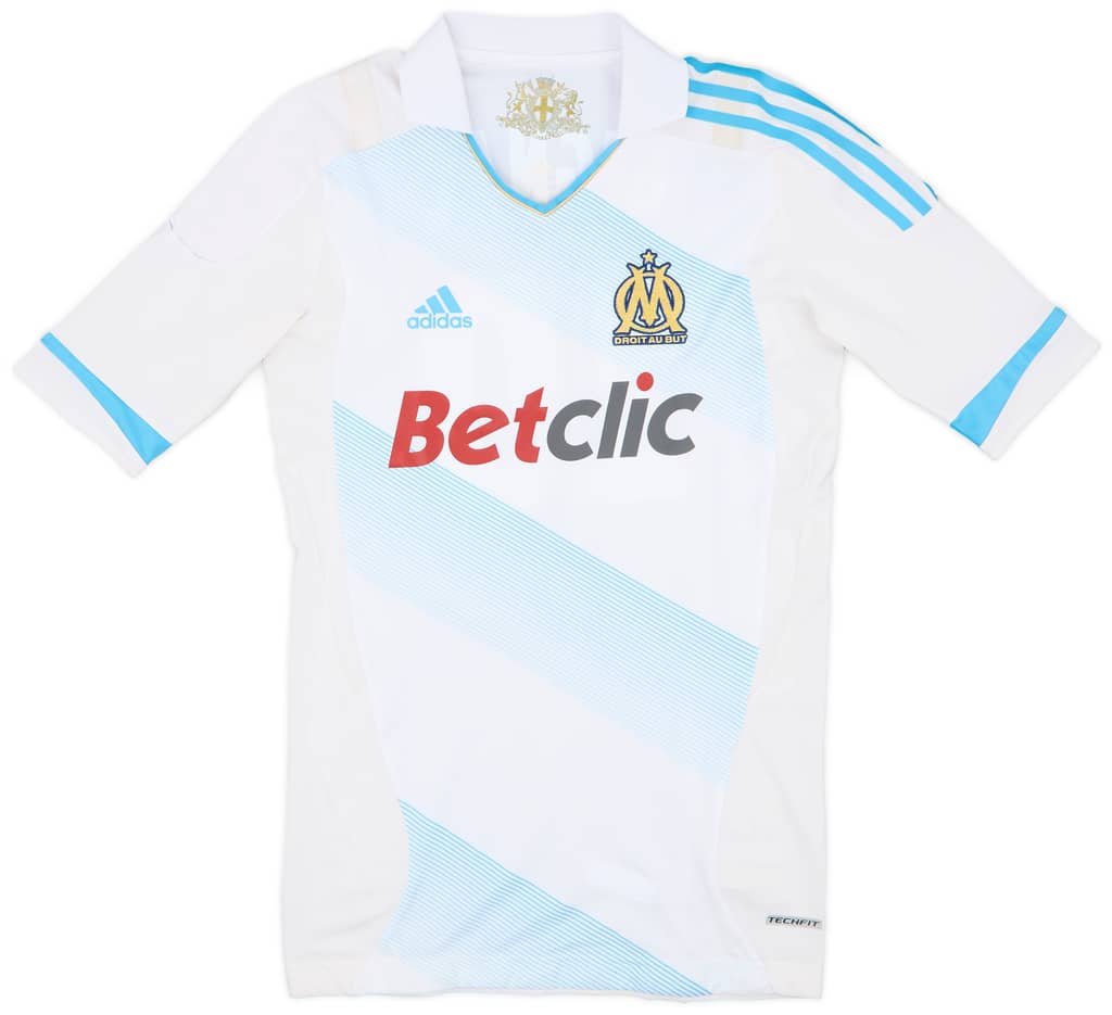 2011-12 Olympique Marseille Player Issue TechFit Home Shirt Gignac #10 - 9/10 - (L)