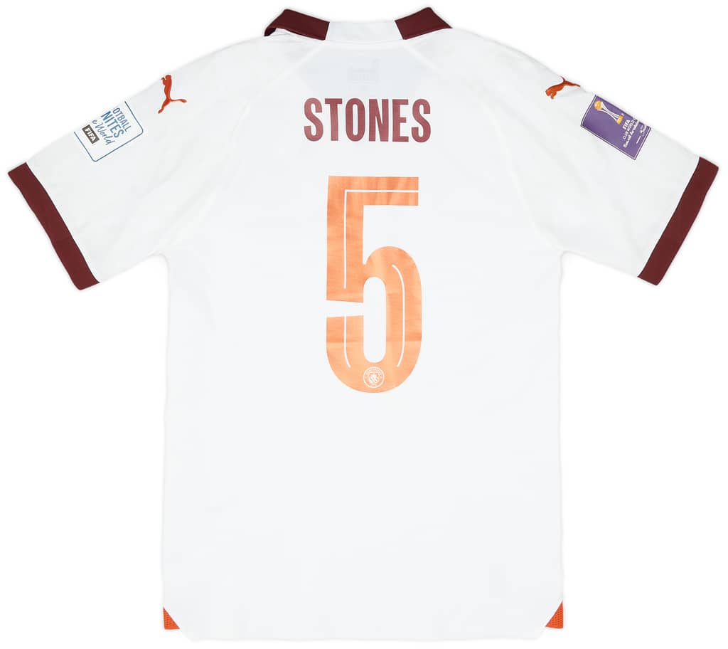 2023-24 Manchester City Match Issue Club World Cup Away Shirt Stones #5