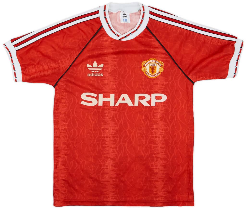 1990-92 Manchester United Home Shirt - 8/10 - (S)