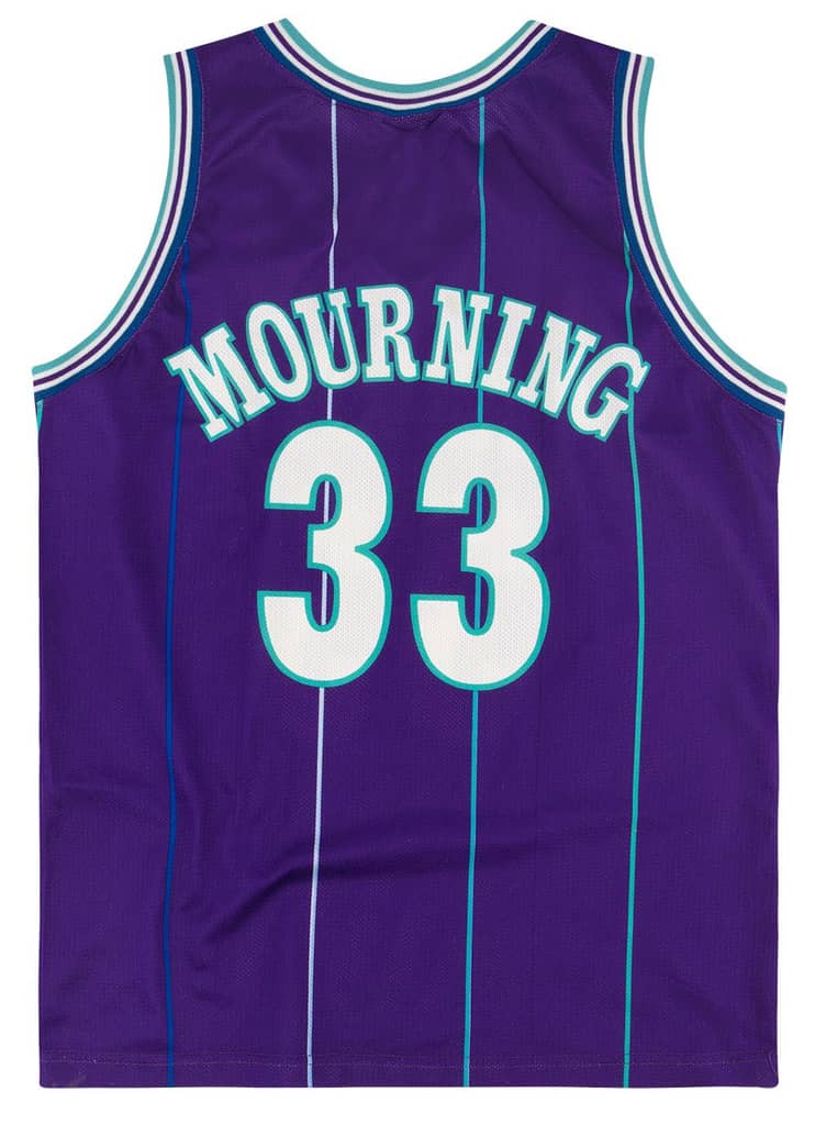 1994-95 Charlotte Hornets Mourning #33 Champion Jersey (Alternate) S