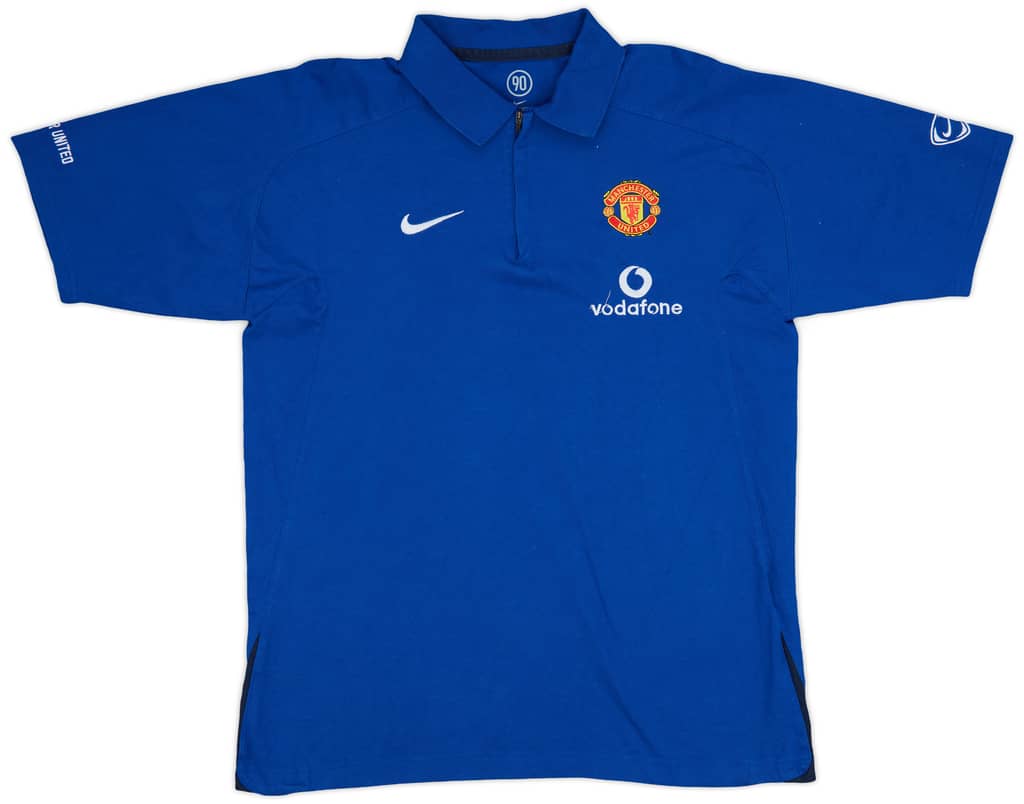 2005-06 Manchester United Nike 1/4 Zip Polo Shirt - 9/10 - (L)