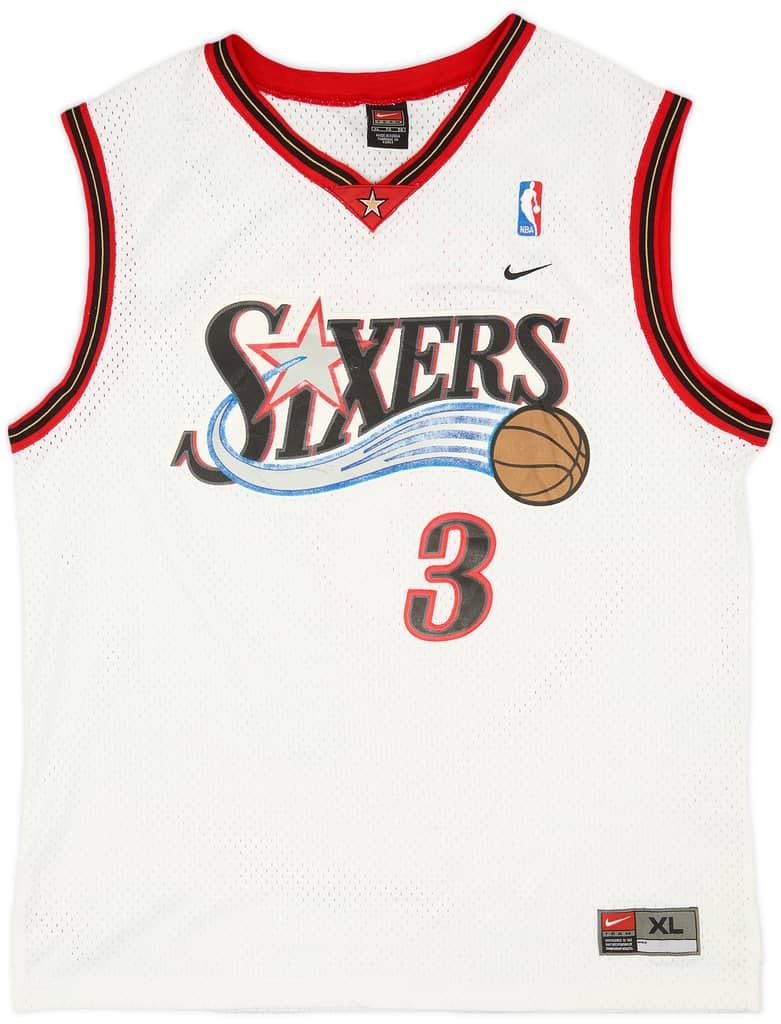 2000-04 Philadelphia 76ers Iverson #3 Nike Swingman Home Jersey - 8/10 - (XL)