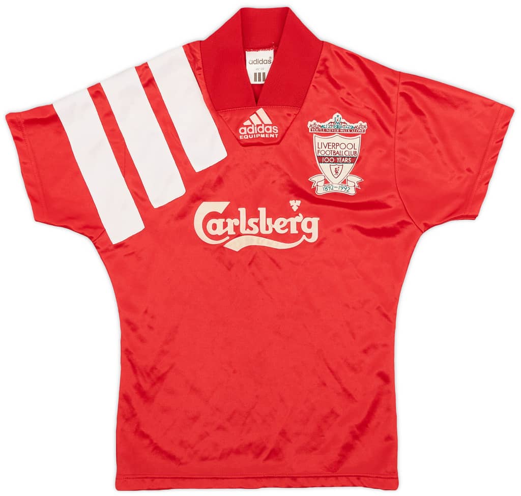 1992-93 Liverpool Centenary Home Shirt - 8/10 - (S.Boys)